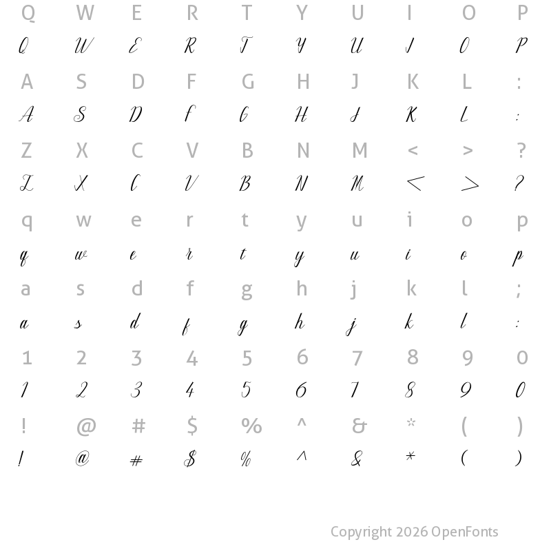 Character Map of Maillane Regular
