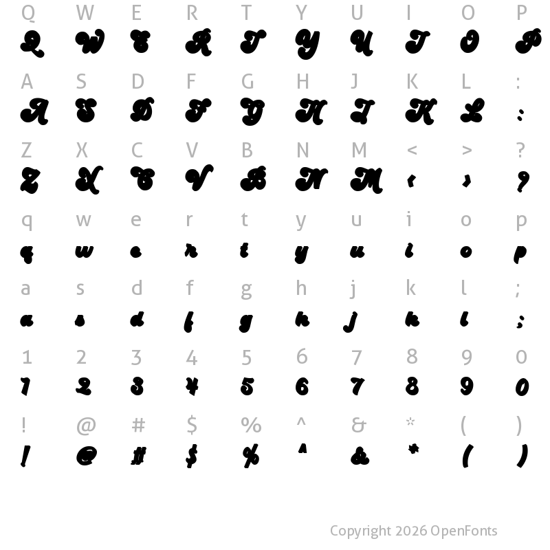 Character Map of Mainstay - Extrude Regular