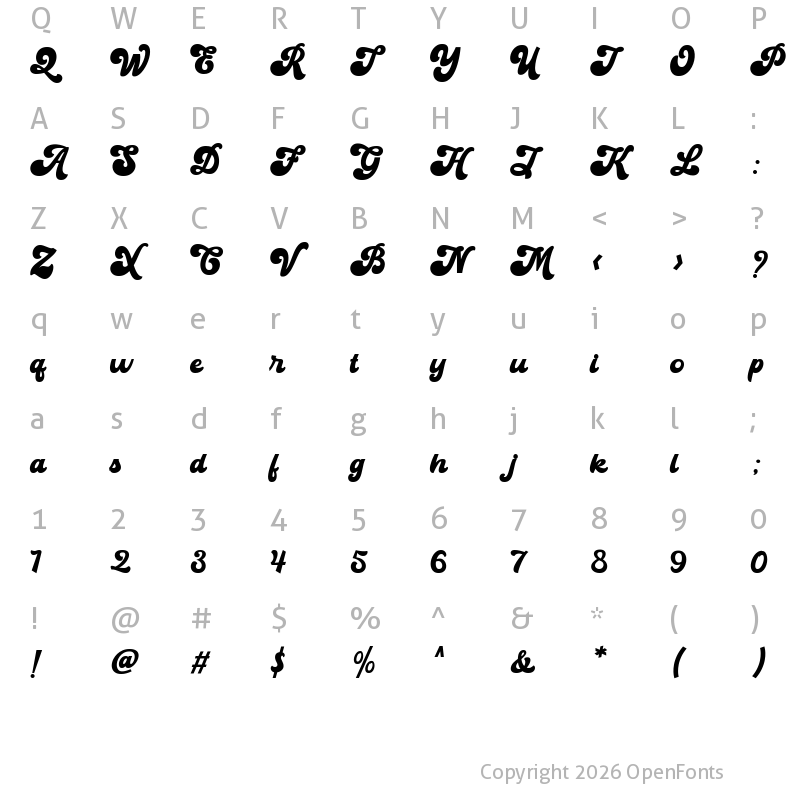 Character Map of Mainstay Regular
