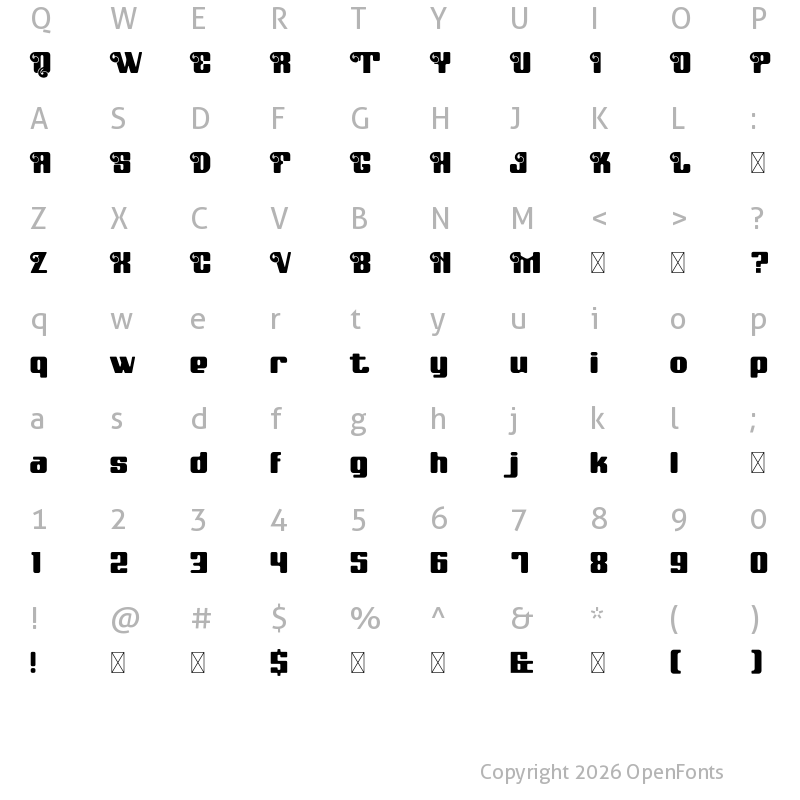Character Map of Makari Bold