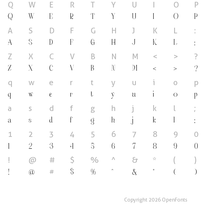 Character Map of Makgery Regular