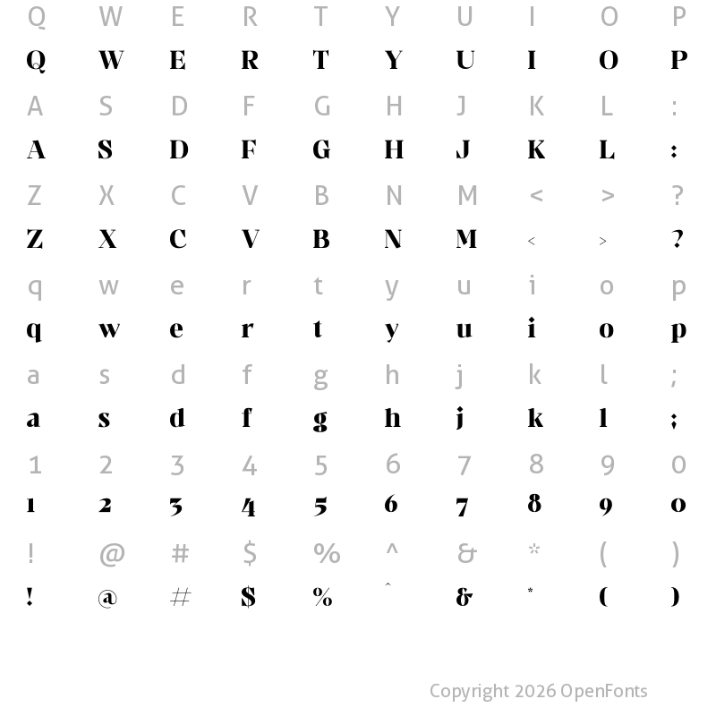 Character Map of Makien Regular