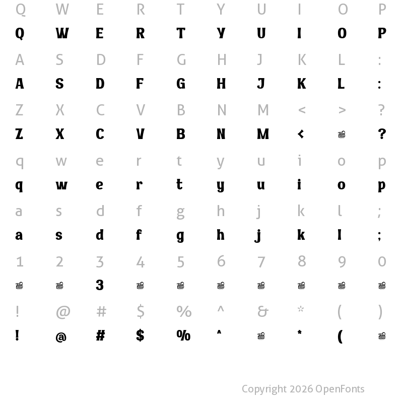 Character Map of MAKOSItrial Regular
