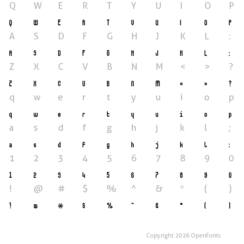 Character Map of Makushka Regular
