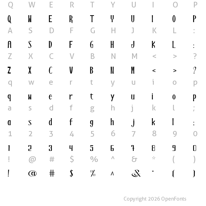 Character Map of Maladewa Regular