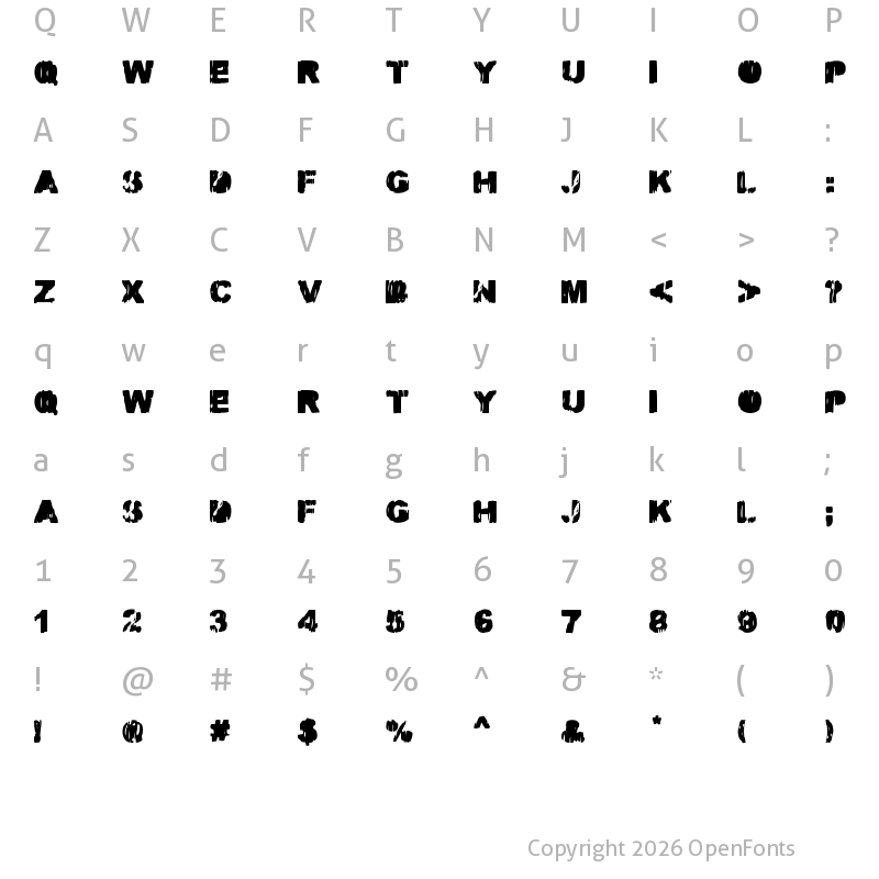 Character Map of MALAMADRE Regular