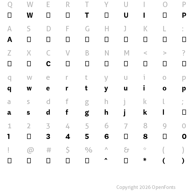 Character Map of MaldenSans-Bold ?