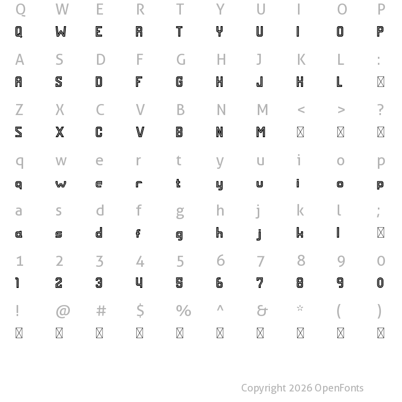 Character Map of MALDINI STYLE