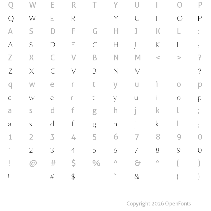 Character Map of Maleah Regular