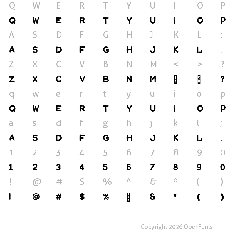 Character Map of Maler Regular