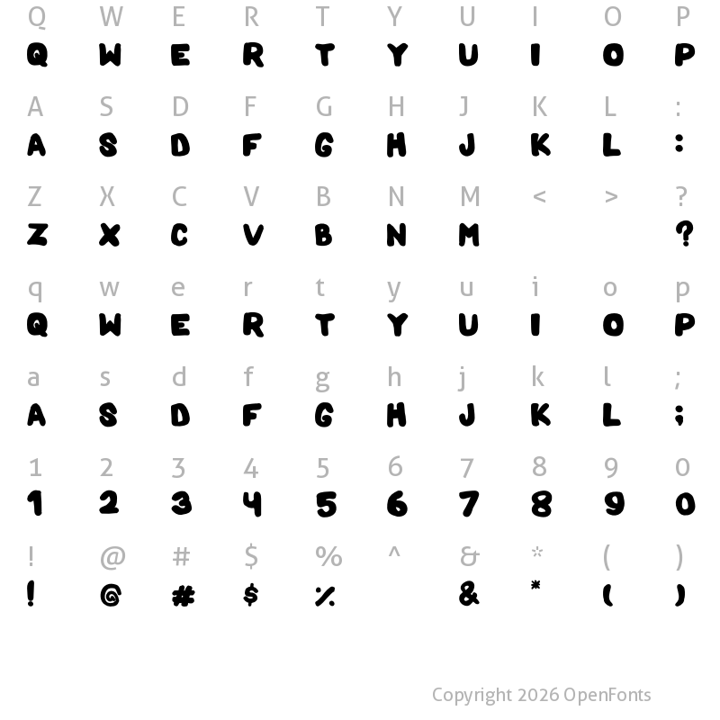 Character Map of Mama Bear Regular