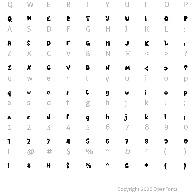 Character Map of MamaKilo Black