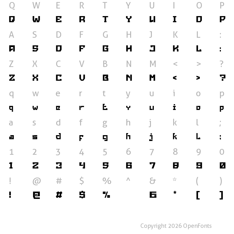 Character Map of Mancha Bold