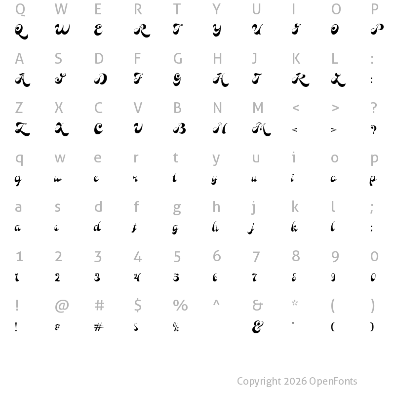 Character Map of Mancluso Demo Regular