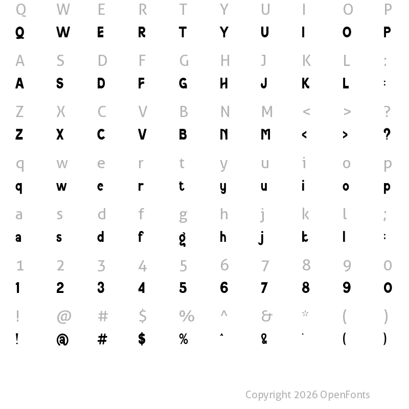 Character Map of Mandala Vintage Regular