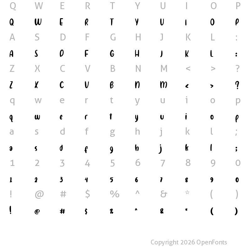 Character Map of Mandaly Regular