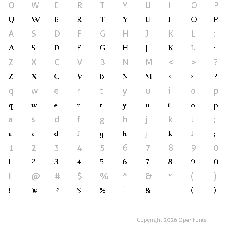 Character Map of Manfitte Bold