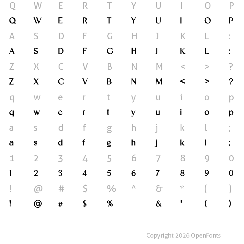 Character Map of Mangiola ExtraBold