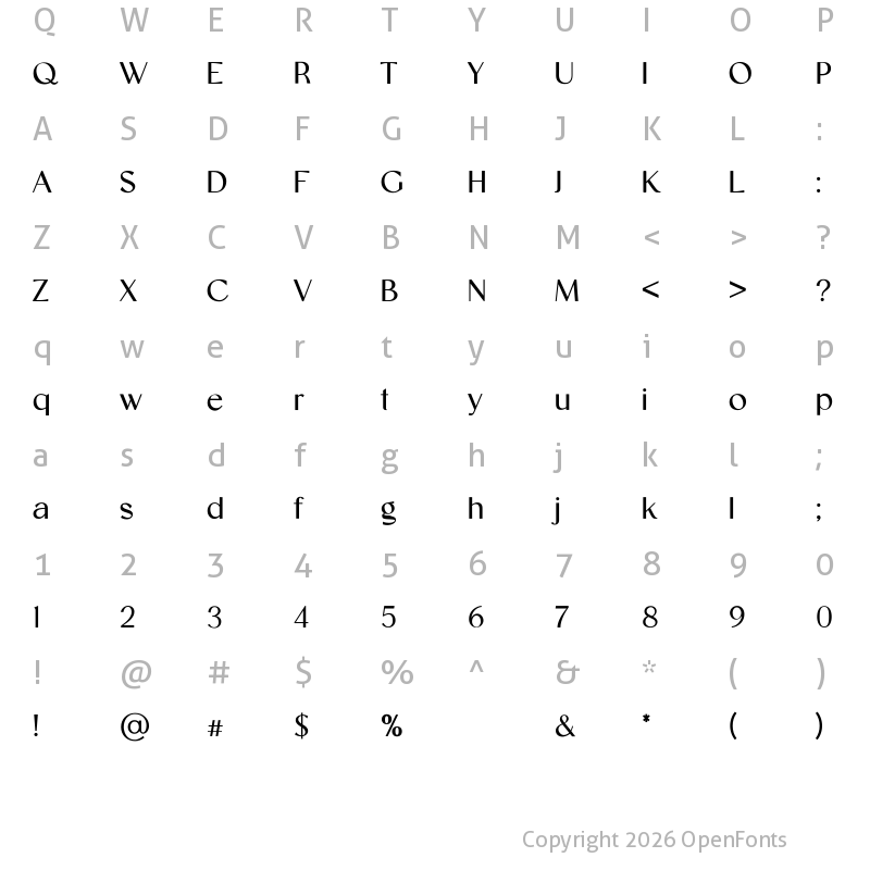 Character Map of Mangiola SemiBold