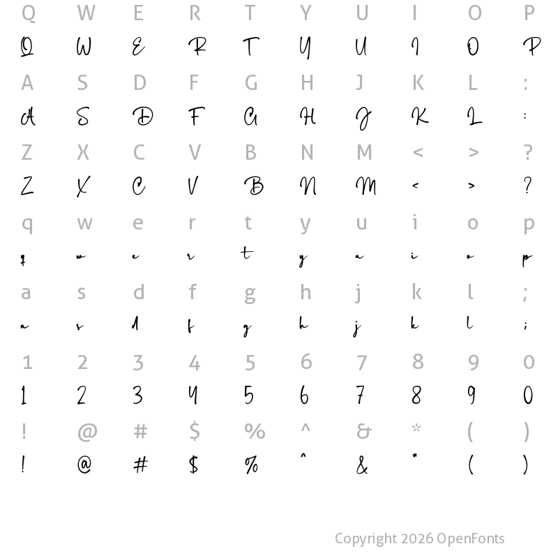 Character Map of Mango Drop Regular