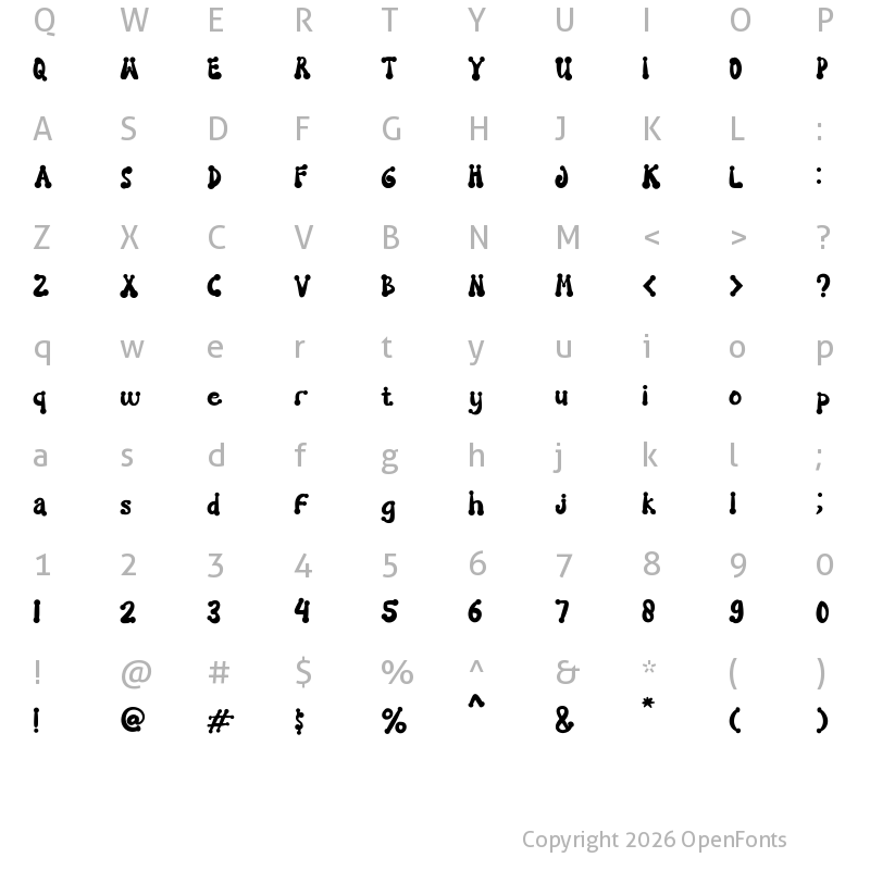 Character Map of Mangroovy Regular