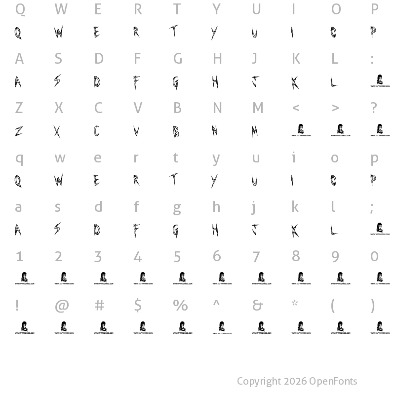 Character Map of Manhunter Regular