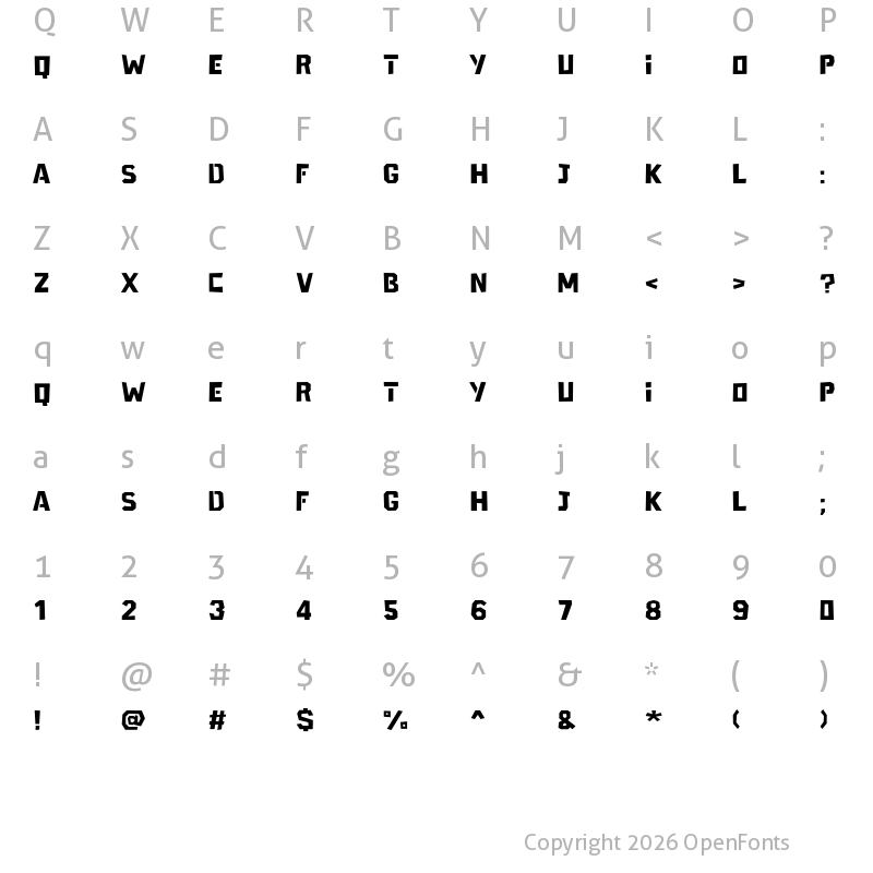 Character Map of Manils Regular