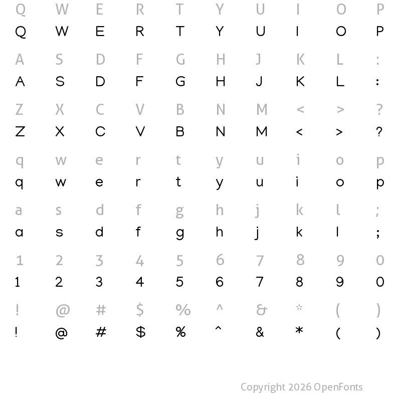 Character Map of Manjari Regular