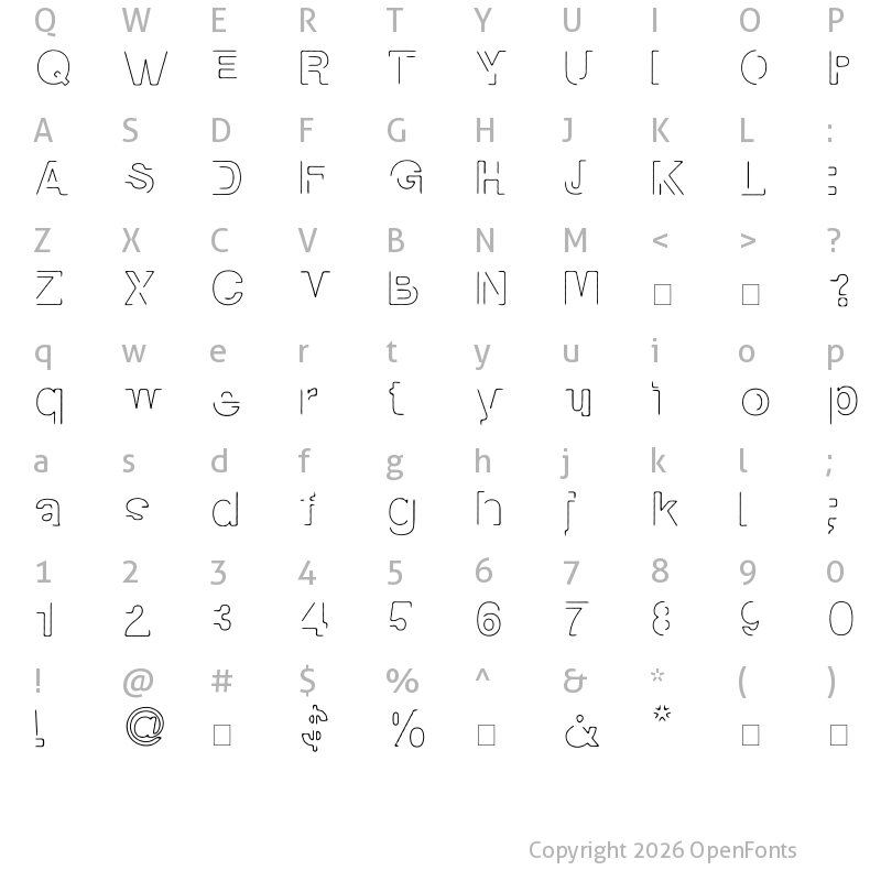 Character Map of manko Regular