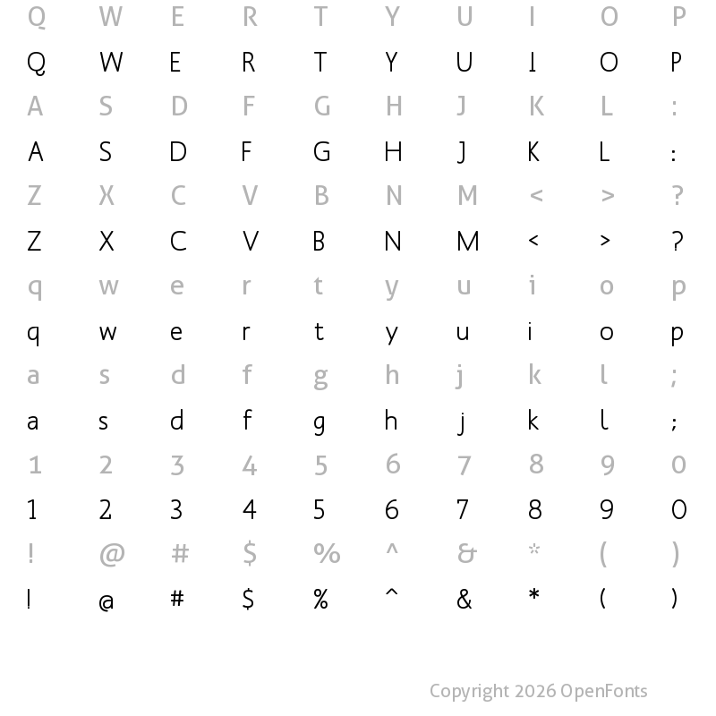 Character Map of MankSans-Medium Regular