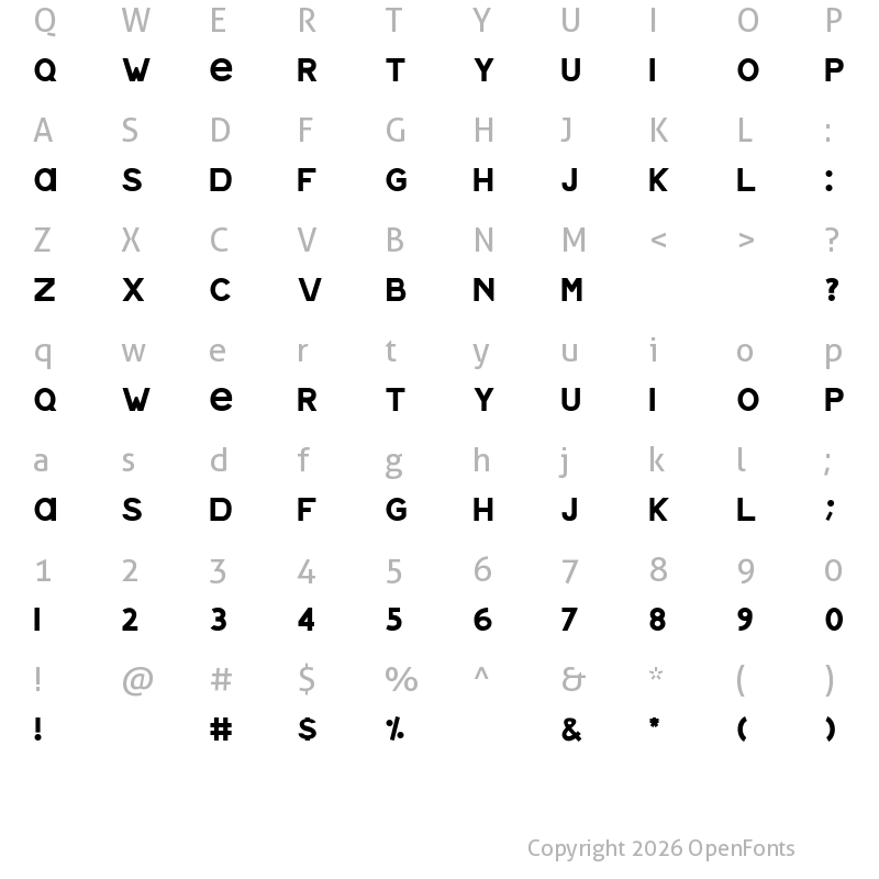 Character Map of Mannie Regular