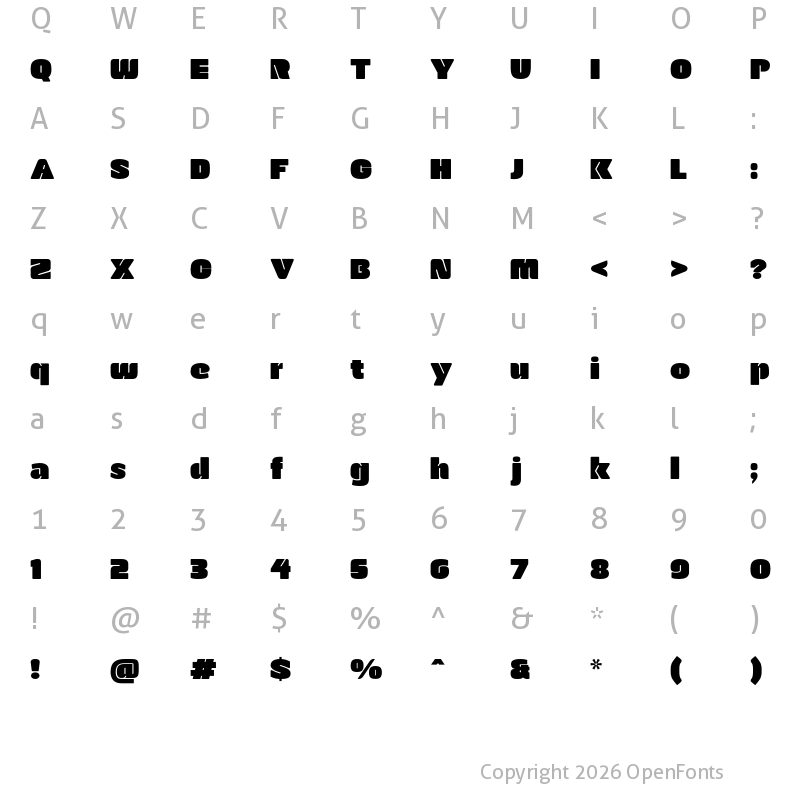 Character Map of ManometerSans Regular