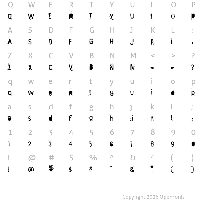Character Map of Manta Ray Regular