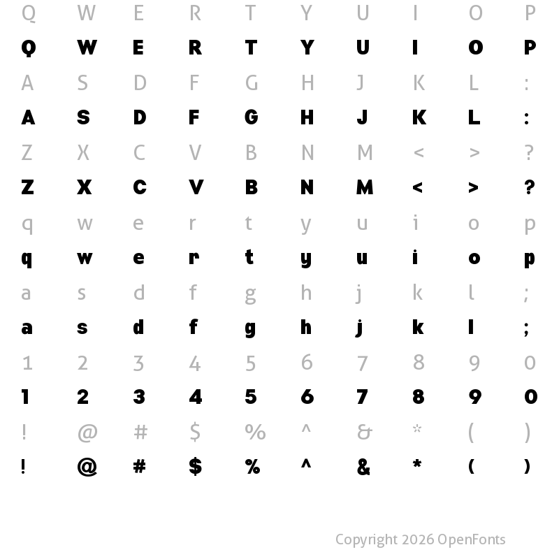 Character Map of Manti Sans Black Demo Regular