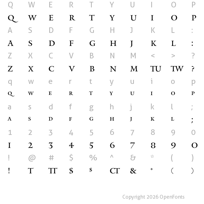 Character Map of Mantinia Regular