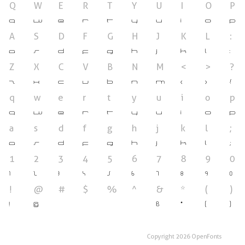 Character Map of manu light
