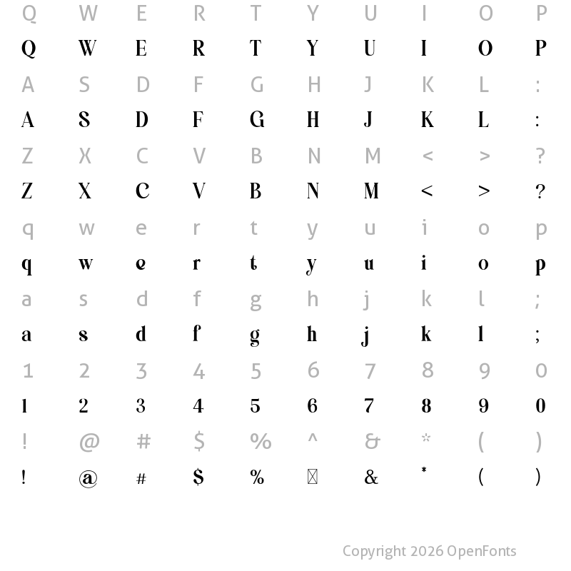 Character Map of MANWARDS Regular