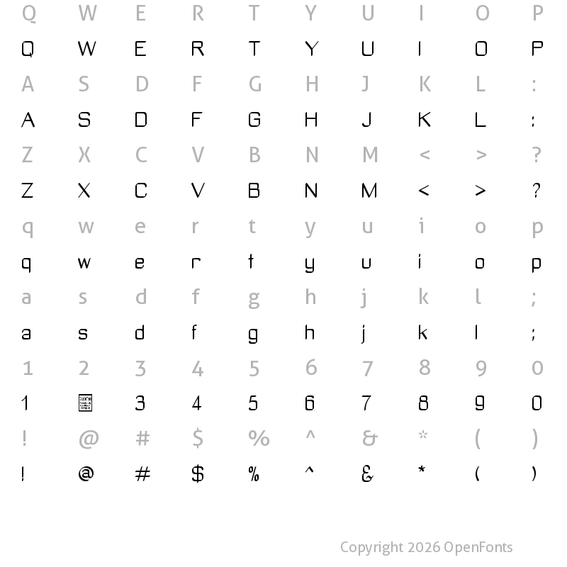 Character Map of Manyeto Regular