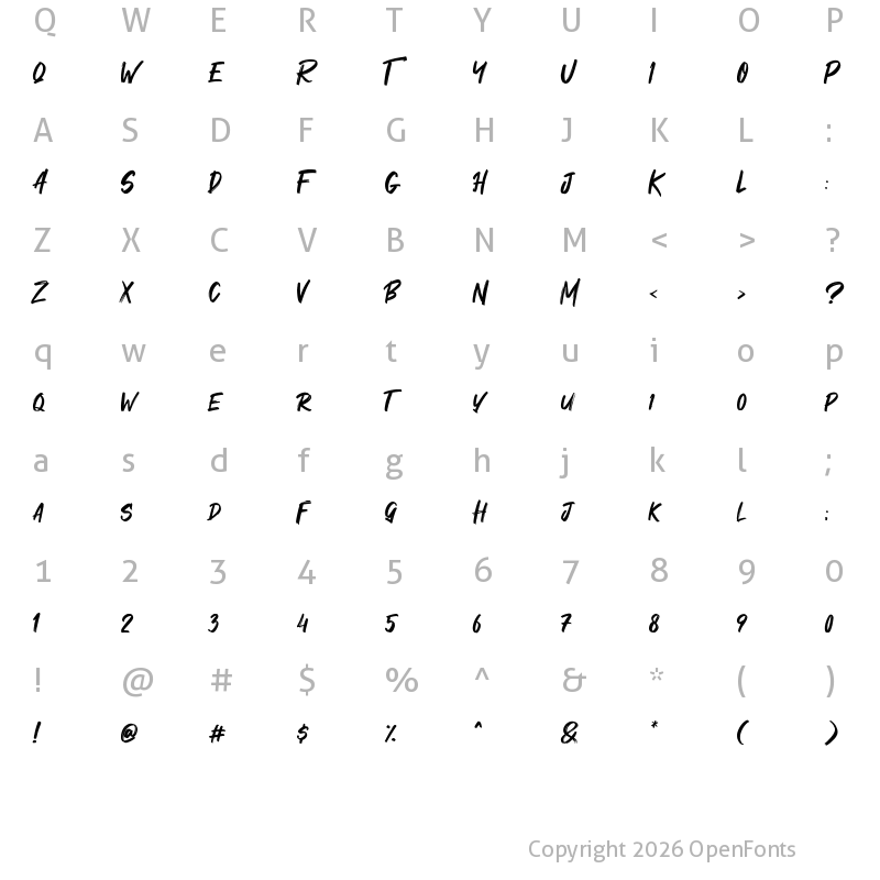 Character Map of Maquire Regular