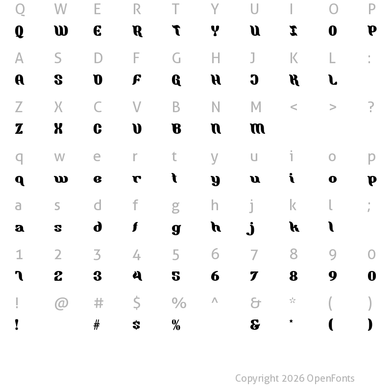 Character Map of Maravilla DEMO Regular