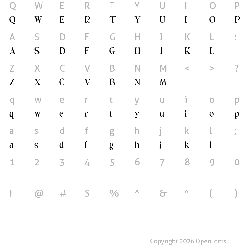 Character Map of Marbley Free Regular