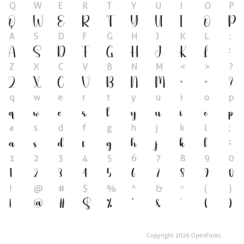 Character Map of March Regular