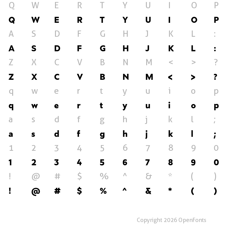 Character Map of Marcher Bold