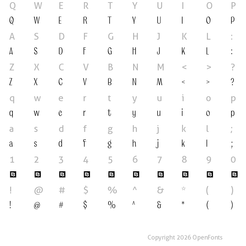Character Map of Marcione Trial Regular