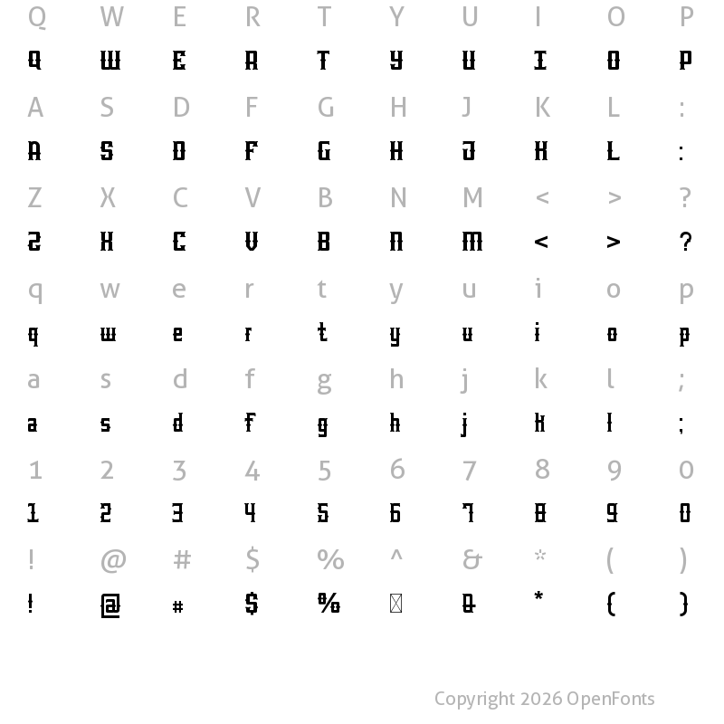 Character Map of Marfanco Regular