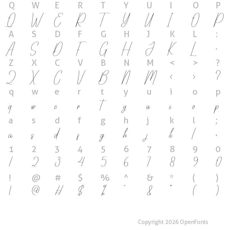 Character Map of Margareta Regular