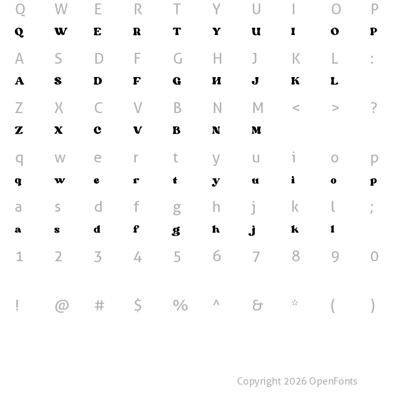 Character Map of Margin DEMO Regular