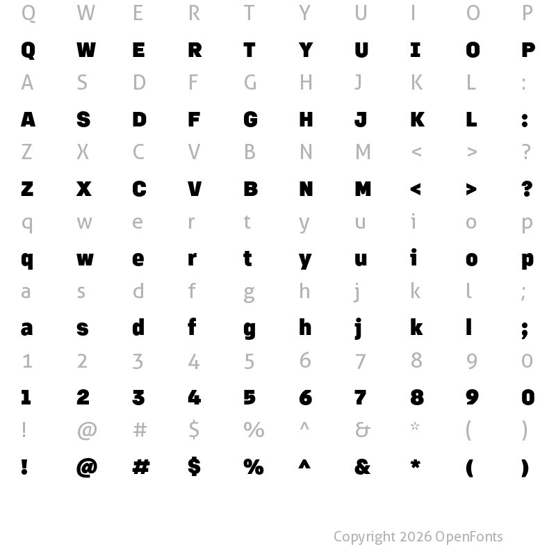 Character Map of Margin MVB Black