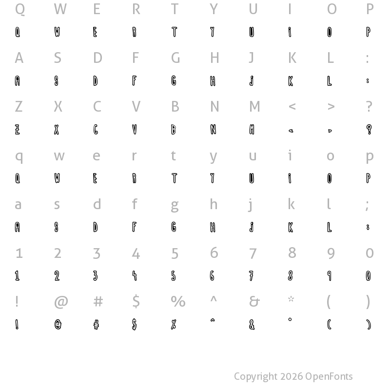 Character Map of maria_dolores Regular
