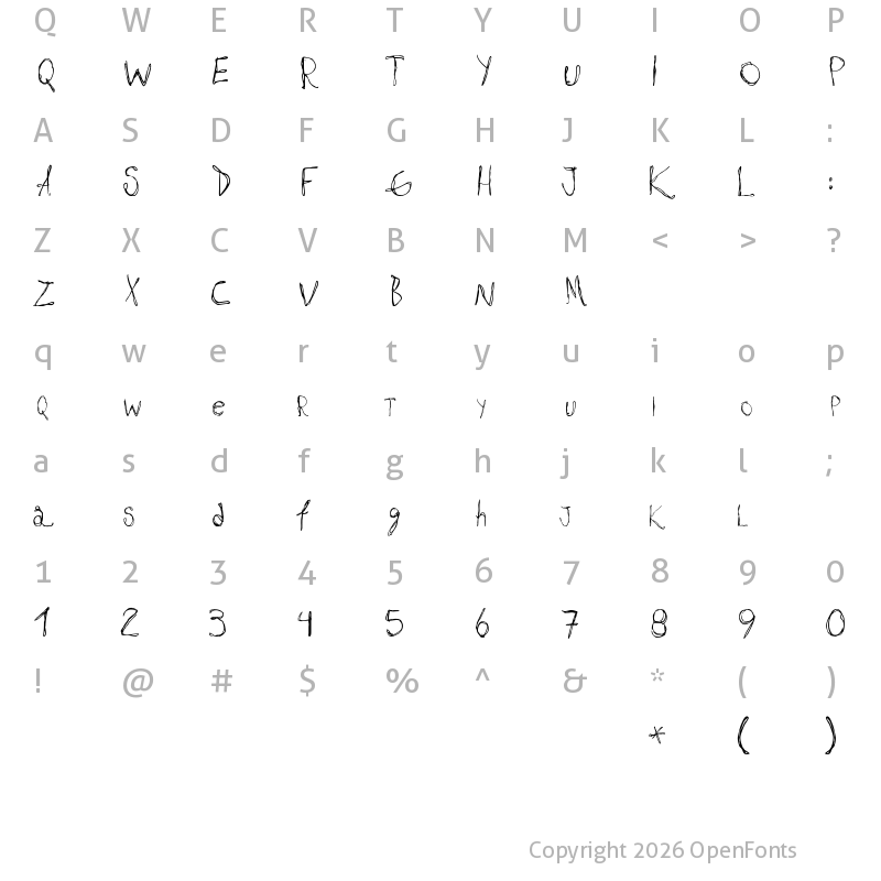 Character Map of maribel Regular